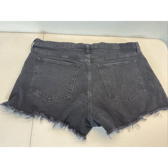 NEW Abercrombie & Fitch The Mom Short High Rise 33 /16 Black Wash Cut Offs 2.5" - Picture 4 of 6